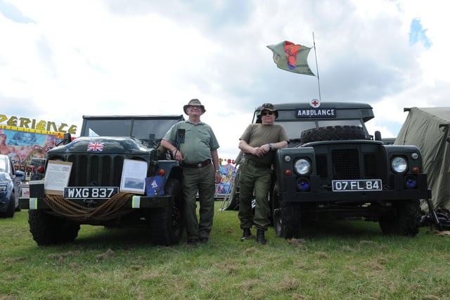 Military vehicles were on display with Malcom Leers and Keith Johnson.
