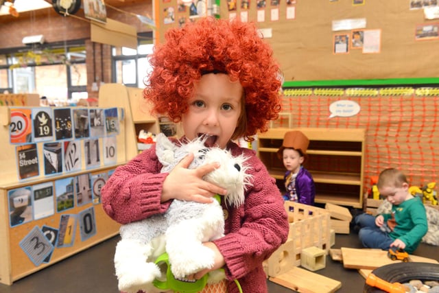 Fatfield Academy Inspires Ferne Rochester, 3, dressed as Annie from the much-loved musical.