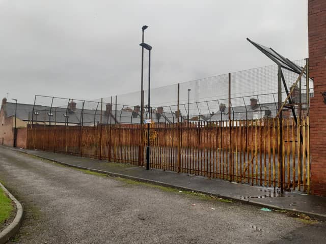Site of proposed PlayZone football and basketball area near Southwick Community Centre, Sunderland (October, 2023)