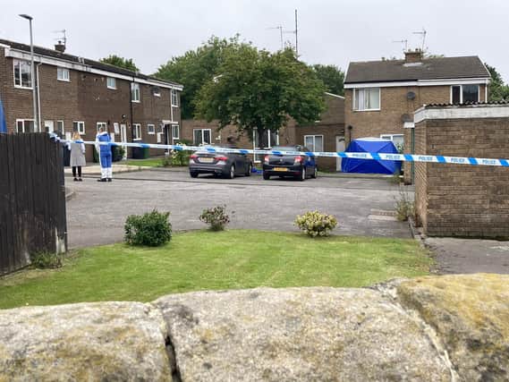 A tent was put up by police after a body was found in Marlborough in Seaham.