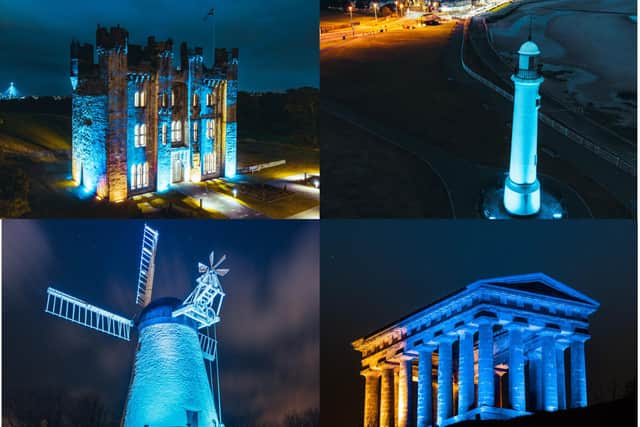 Landmarks across Sunderland were lit in honour of Ukraine's Independence Day.