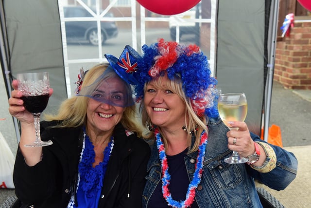 Kay Renwick and Kelsey Burns raise a glass in Cavendish Road, Silksworth