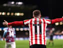 BURNLEY, ENGLAND - MARCH 31: Lynden Gooch of Sunderland during the Sky Bet Championship between Burnley and Sunderland at Turf Moor on March 31, 2023 in Burnley, England. (Photo by Naomi Baker/Getty Images)
