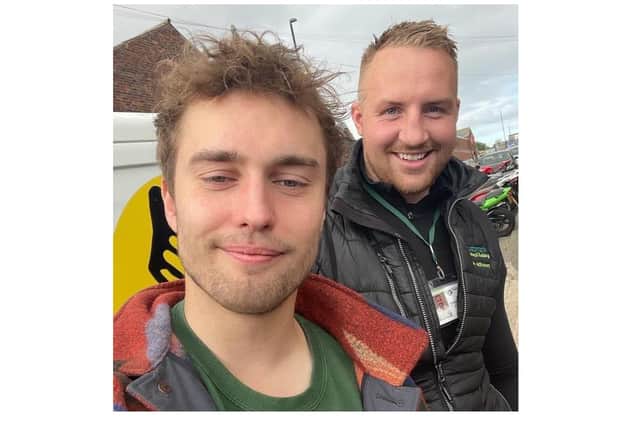 Surveyor Jamie with Sam Fender. Submitted picture