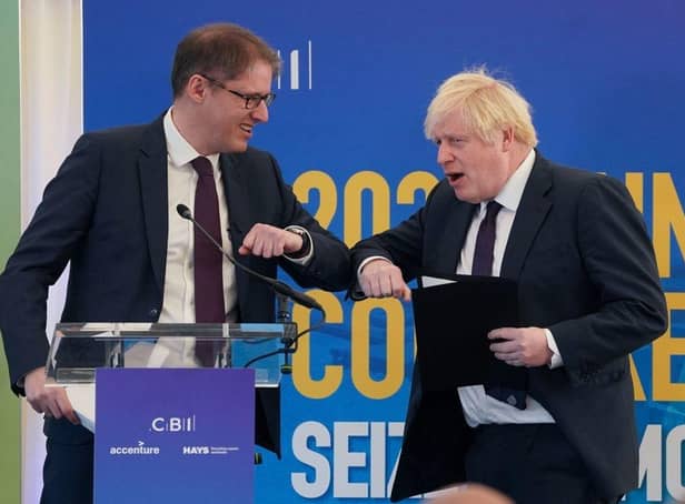 Tony Danker with Boris Johnson at the CBI's annual conference at Port of Tyne in South Shields last year