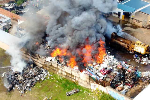 The huge blaze happened at a scrapyard in Sunderland (Photo by Col Stead).