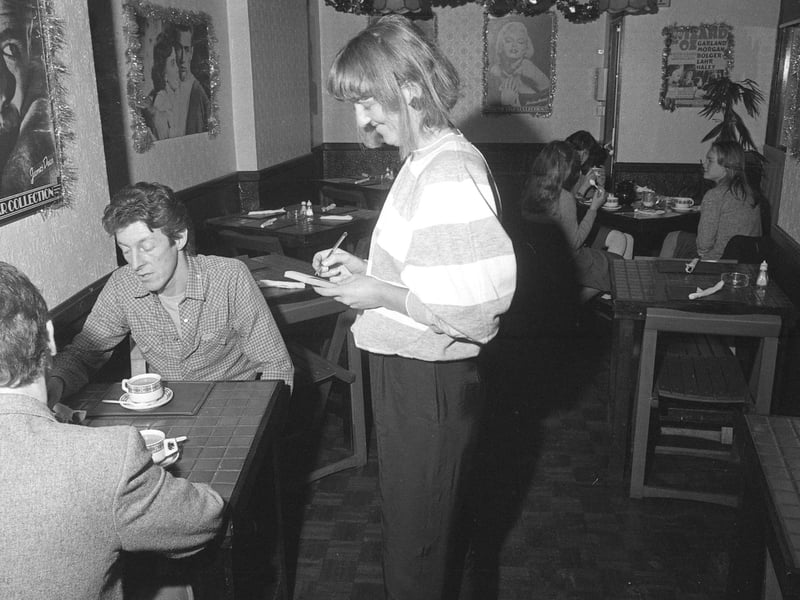 Customers ready to tuck in at Harvey's, pictured here in December 1983. It had a late licence and welcomed customers until 4am back in the day.