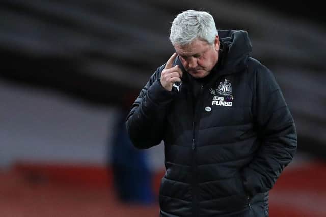 Steve Bruce at the Emirates Stadium.