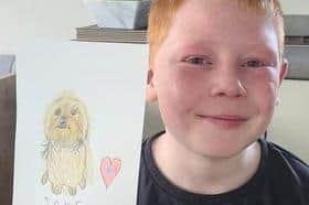 Travis has so far raised almost £290 with 'Palmer's Pawtraits'.