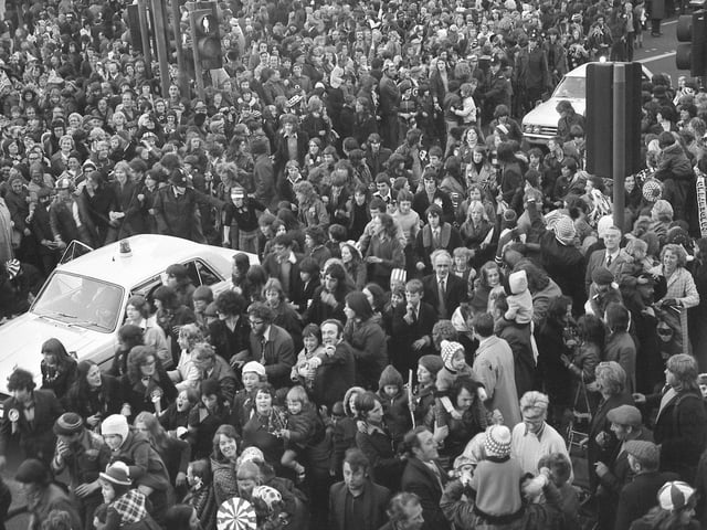 The view at the Wheatsheaf as the crowds get ever deeper.