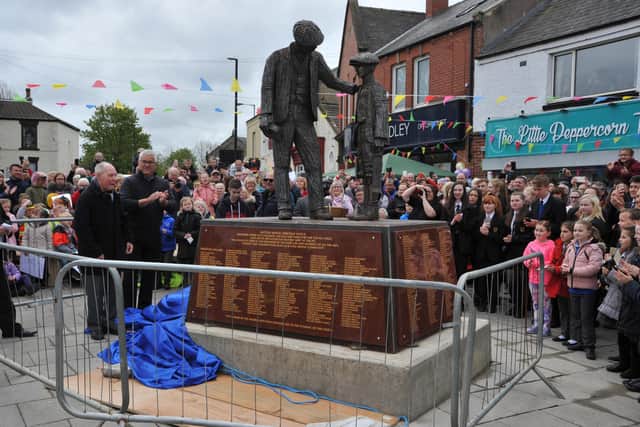 Ray Lonsdale's Hetton sculpture 'Da Said "Men Don't Cry",' is unveiled