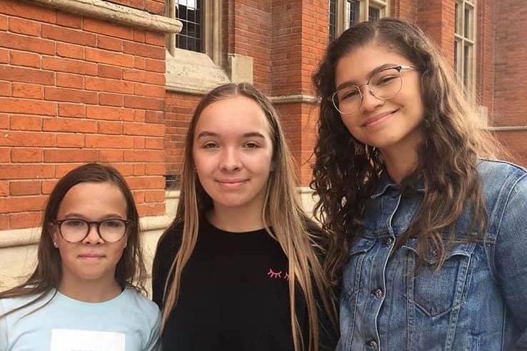 Claire Sager's daughters met Zendaya from The Greatest Showman in Stratford-upon-Avon.