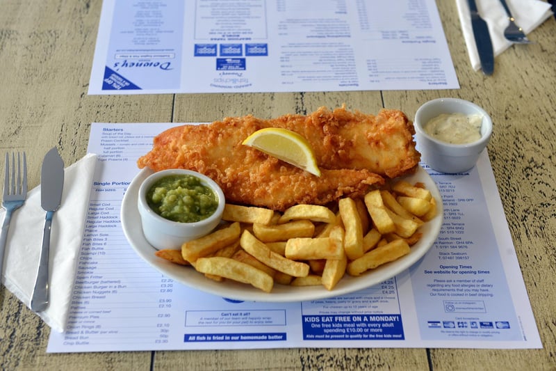 Downey's in North Terrace, Seaham, has a rating of 4.5 from more than a thousand reviews, with one reviewer saying "Very good fish and chips, spicy curry sauce and also cooked in vegetable oil." It also has branches in Pallion, Barnes and Roker.