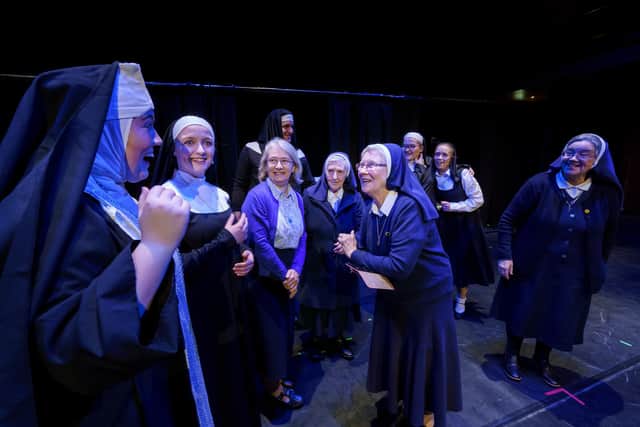The Sisters of Mercy meet some of the Sister Act cast. Picture by David Wood.