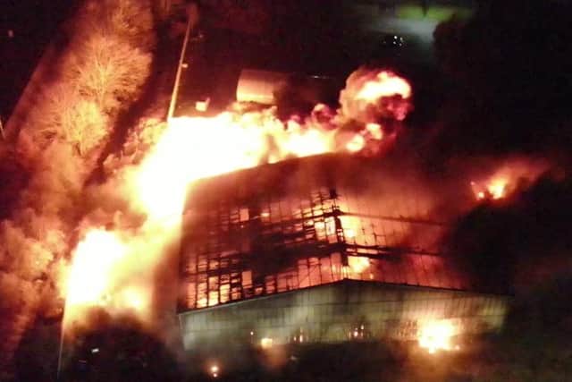 TWFRS have released drone footage that shows the scale of the blaze in Birtley.