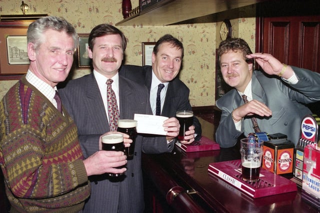 Colin Horn, right, of the Board Inn, Herrington, in 1992.He took a sign language course and was pictured with Bass retail operations  manager Andrew Pallister and retail operations director John Weir, as well as Fred Hardy, chairman of Sunderland Deaf Society.