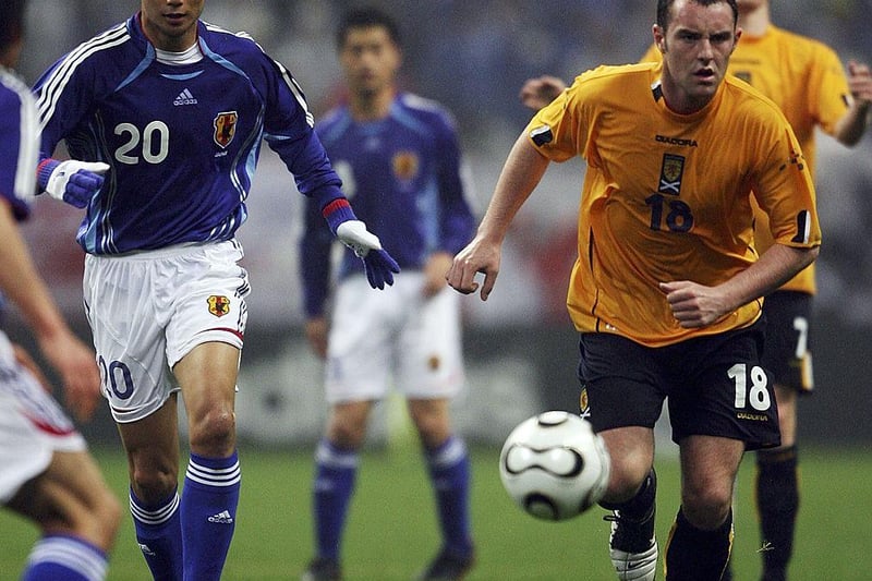 Scored twice on his debut against Bulgaria and went on to notch five more. One of Scotland's most prolific strikers after two spells at Rangers and three with Kilmarnock now a frequent Sky Sports SPFL pundit and runs the Kris Boyd charity. (Photo by Koichi Kamoshida/Getty Images)