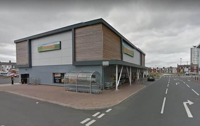A man was arrested out the back of the Farmfoods store