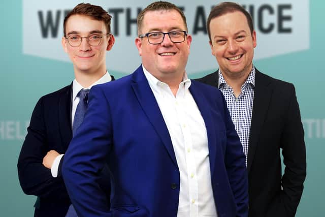 Our Financial Advisers from Left to Right: Joe Phillips, Chris Breward and Matthew Sinclair