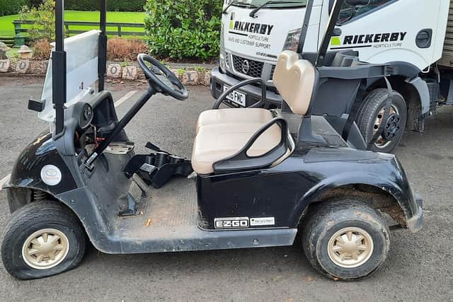 Vandals caused considerable damage to the clubs golf buggies
