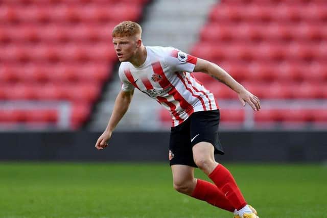 Nathan Newall playing for Sunderland Under-23s.