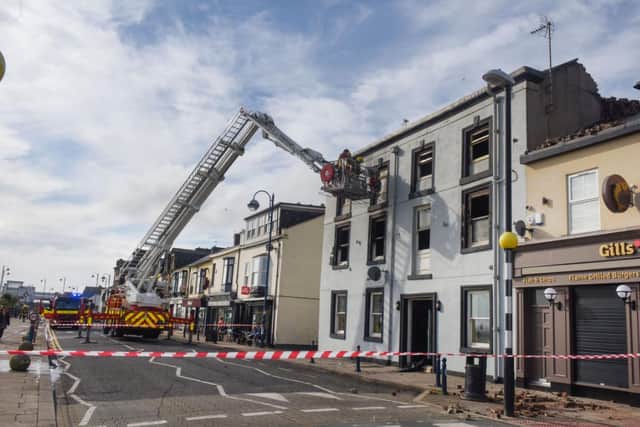 Firefighters at the scene of the fire at the Harbour View Hotel back in 2015.