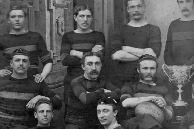 Albert and his teammates in 1881. Albert is centre in the middle row.
