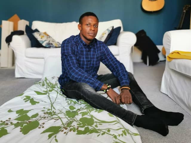 University of Sunderland international student Samson Okoro, 30, is currently having to live on the living room floor of a good Samaritan after being unable to find any student accommodation.