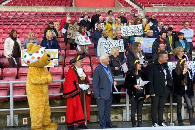 Of course, Pudsey Bear was on hand to wave the rickshaw off