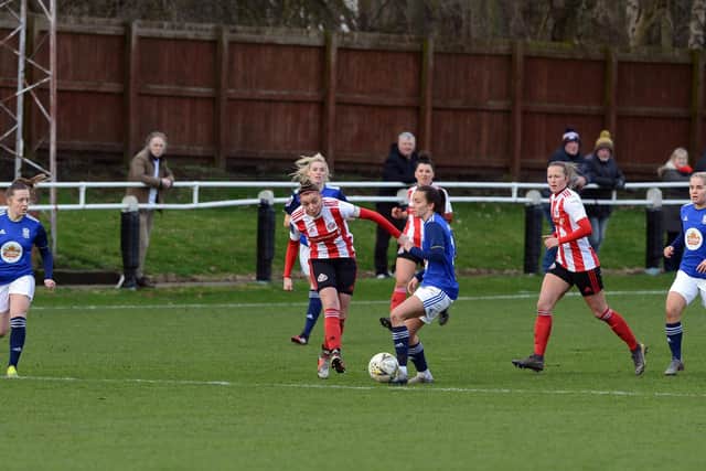 Keira Ramshaw takes on former teammate Lucy Staniforth against Birmingham City in the FA Cup fifth round.