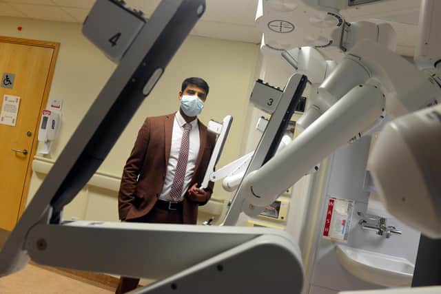 Urology consultant cancer lead Kanagasabai Sahadevan had to undergo specialist training before carrying out surgery with the £2 million robot.