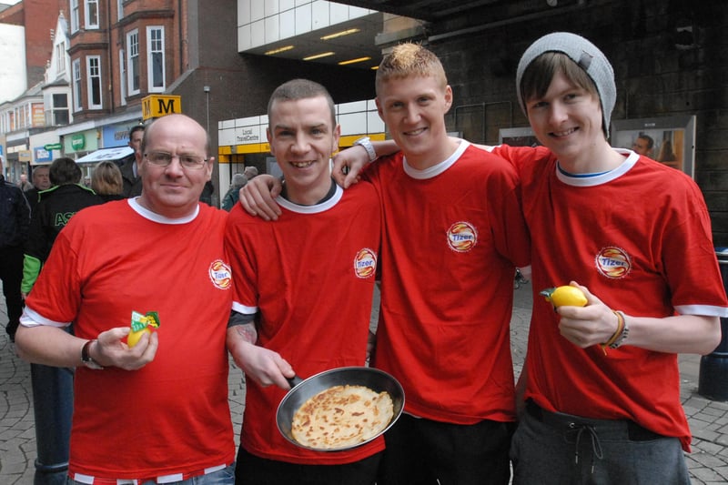 Pictured at the King Street pancake race in 2009. But do you recognise them?