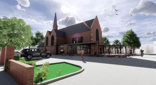 Concept designs of how the proposed new extension at Saint George’s Church in Washington could look. Credit: Howarth Litchfield Architects