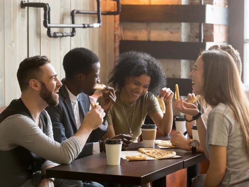 Up to six people from two households can socialise indoors in a public place, such as a cafe or restaurant.