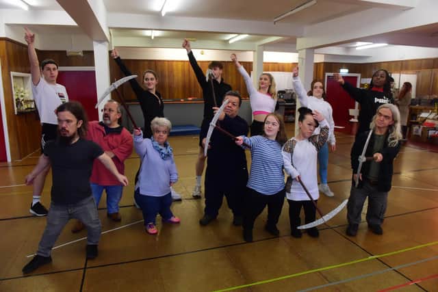 Rehearsal for the Sunderland Empire Theatre panto Snow White. 