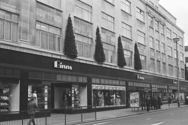 Binns branch, or half of it, in Fawcett Street in 1980.