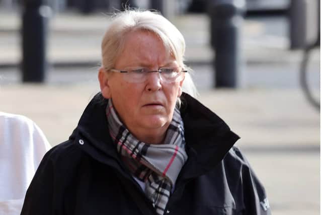 Nikki Allan's mother Sharon Henderson arriving at Newcastle Crown Court, where the man accused of killing her daughter is standing trial. Picture by North News and Pictures.
