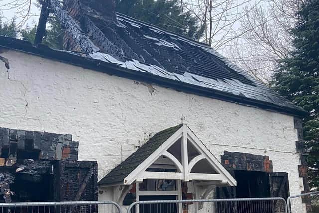 Large parts of the roof have been completely destroyed