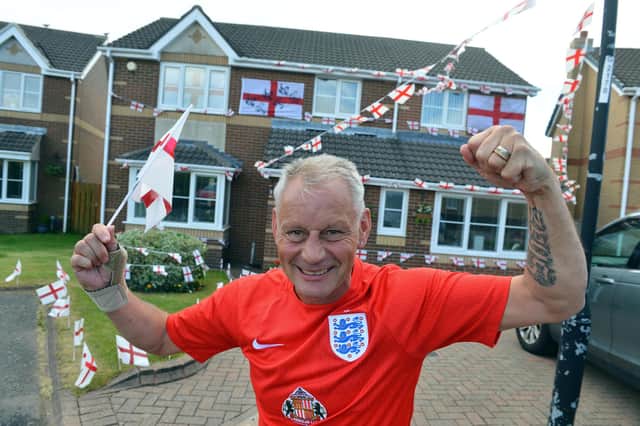 Alan Hurst with his house decorations ready for Euro 2020.