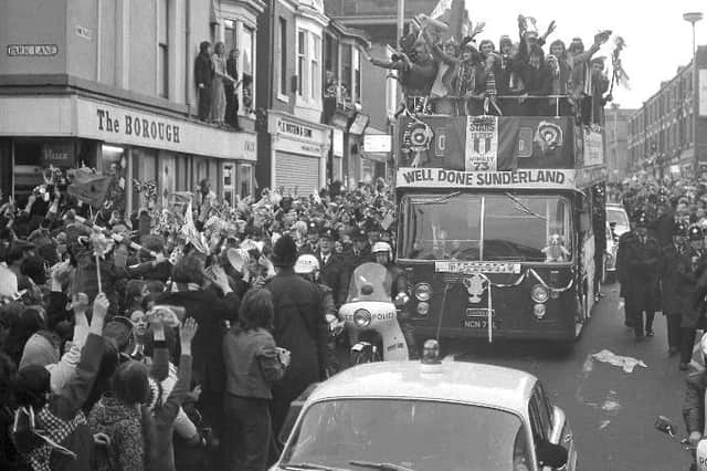 Amazing scenes as the FA Cup parade goes past the pub in 1973.