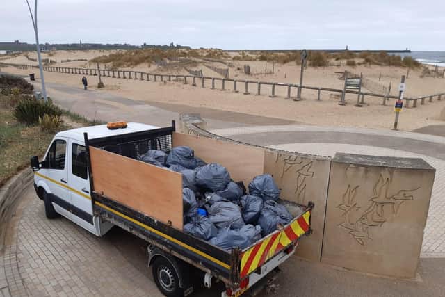 More bags of rubbish were taken away on Thursday.