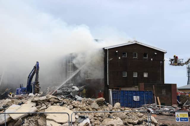 Firefighters tackle the blaze in Sunderland. Pictures by North News.