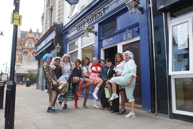Staff and regulars at the City Tavern in Bridge Street were about to set off on a charity fun run when this 2004 photo was taken.