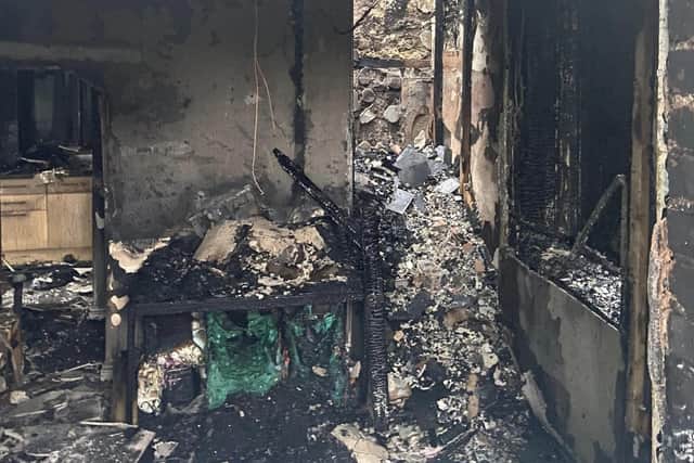 Extensive damage caused to the interior of the building.