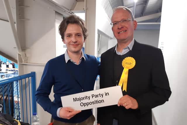Sunderland City Council’s Lib Dem Group leader Cllr Niall Hodson (left) with new Fulwell councillor Peter Walton