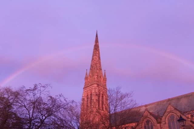 The rainbow over St John's Church in Ashbrooke