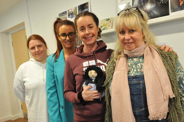 Dr Sue Robson with daughters Louise, Katy and Jamie, at the launch of Tina's Haven.