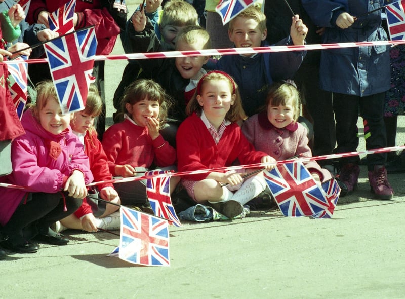 A school day with a difference for these flag waving youngsters.