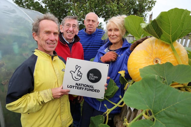 Gardeners from the Red Machine Allotment site received a grant of £10,000 from the National Lottery in 2018. Pictured were Tim Wright, Charlie Horton, Bob Redpath and Marina Birkelbach.