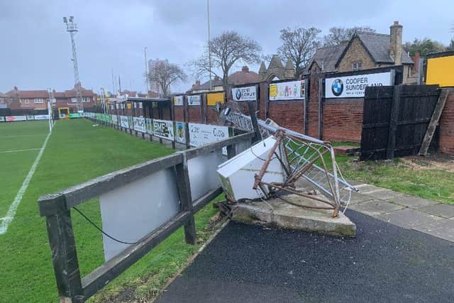 The damage caused by Storm Arwen at Hebburn Town